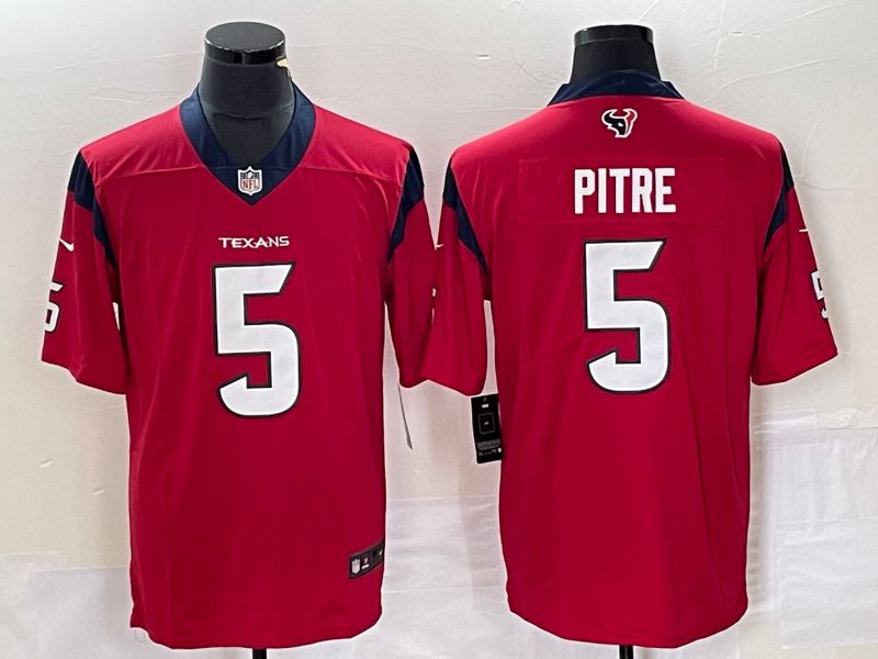 Men Houston Texans 5 Pitre Red Nike Vapor Untouchable Limited NFL Jersey